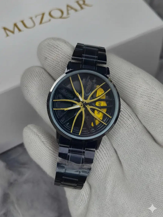 BLACK FERRARI YELLOW DIAL FINISH