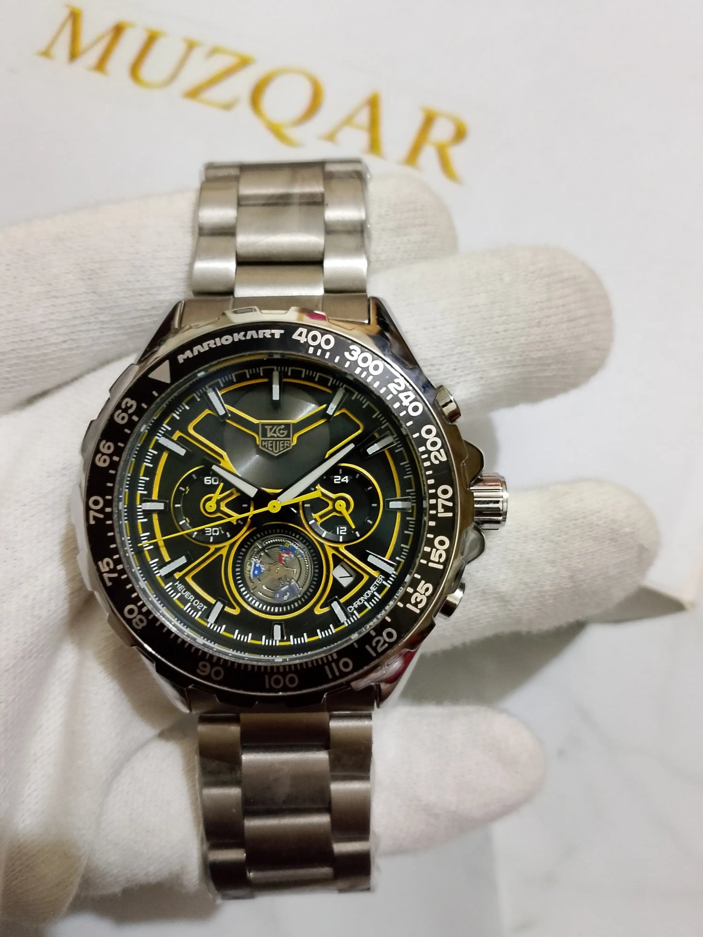 Tag Heur Black-Yellow Chronograph Watch