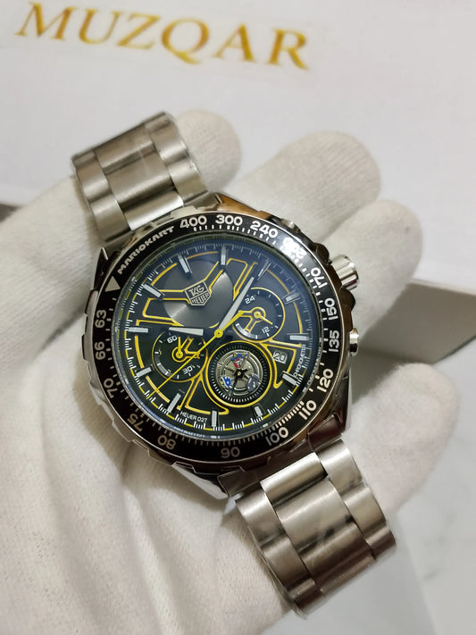 Tag Heur Black-Yellow Chronograph Watch