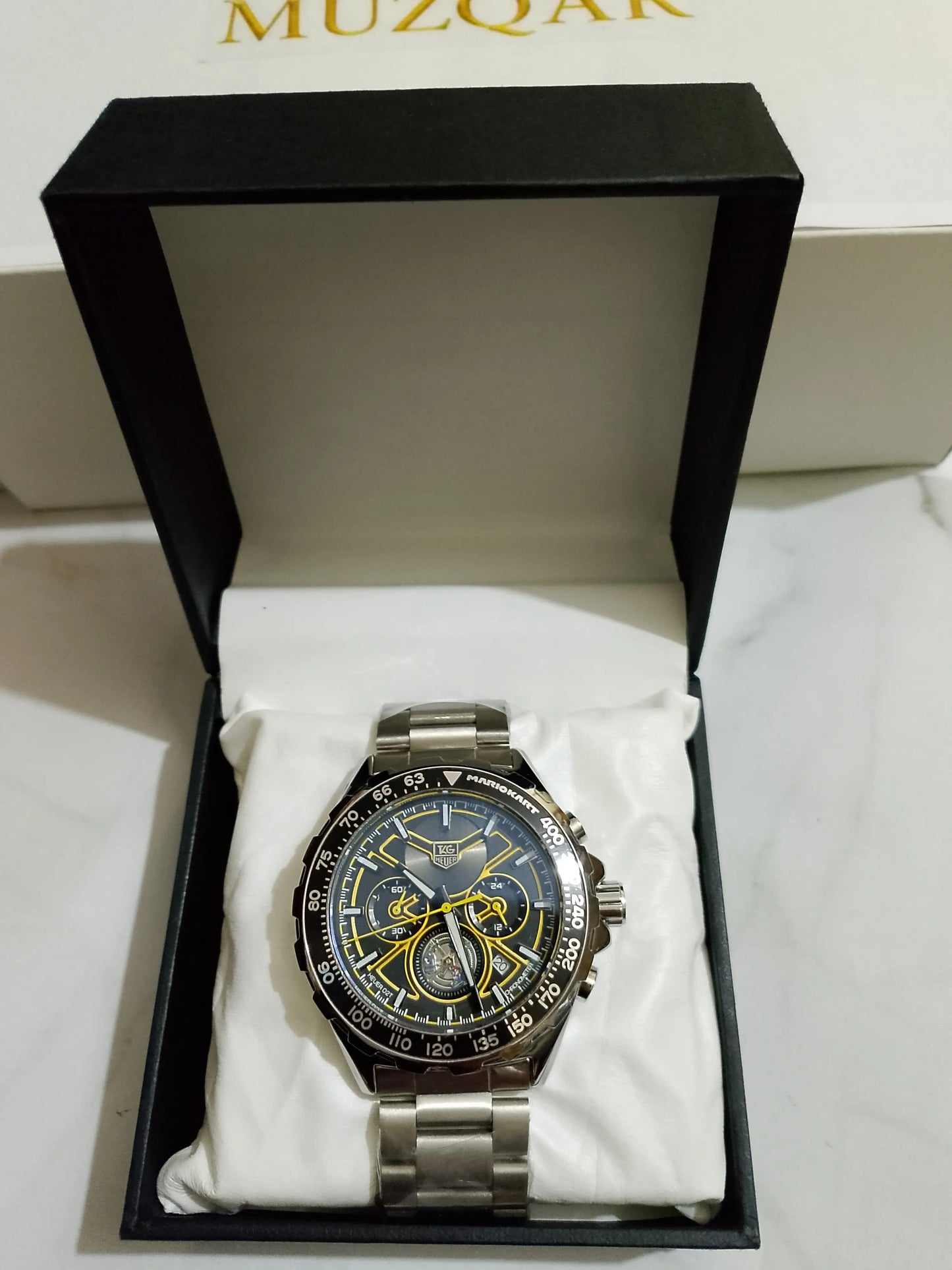 Tag Heur Black-Yellow Chronograph Watch